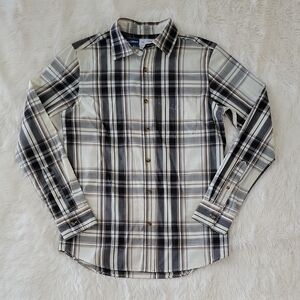 Old Navy Plaid Everyday Shirt Slim Fit Black, Gray, Off White Mens Size XS